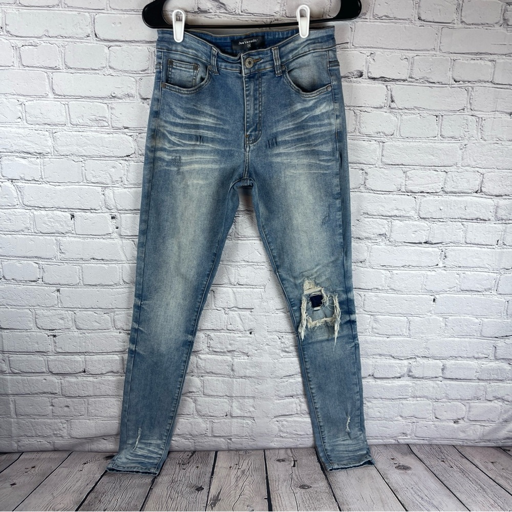 Serenede Jeans Mens 30 (28x32) Skinny Patched Distressed Designer Stretch‎